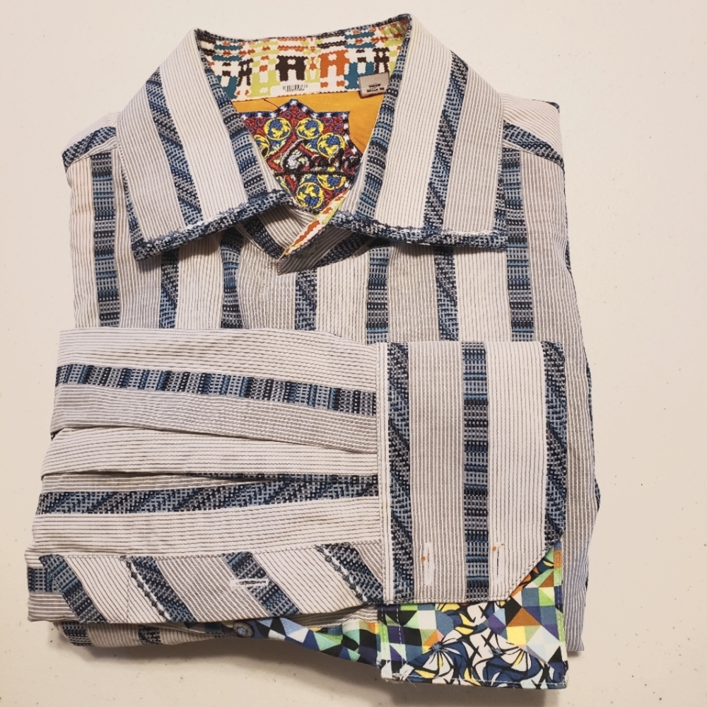 Robert Graham blue stripe casual shirt